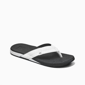 NEW REEF men's cushion bounce sandal in white/charcoal
